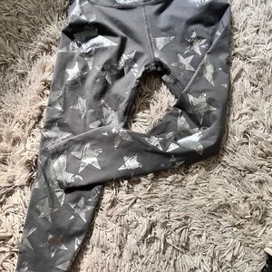 Aerie Gray Leggings with Metallic Silver Star Design